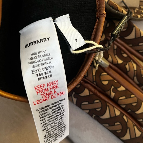 Burberry TB Logo Men’s Leather / Cashmere Gloves 9 NWT - Picture 8 of 9